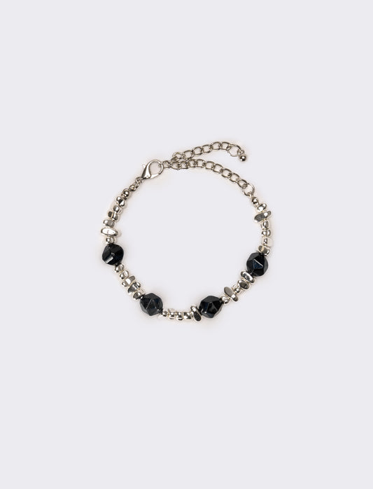 Bracciale uomo con pietra - Nero