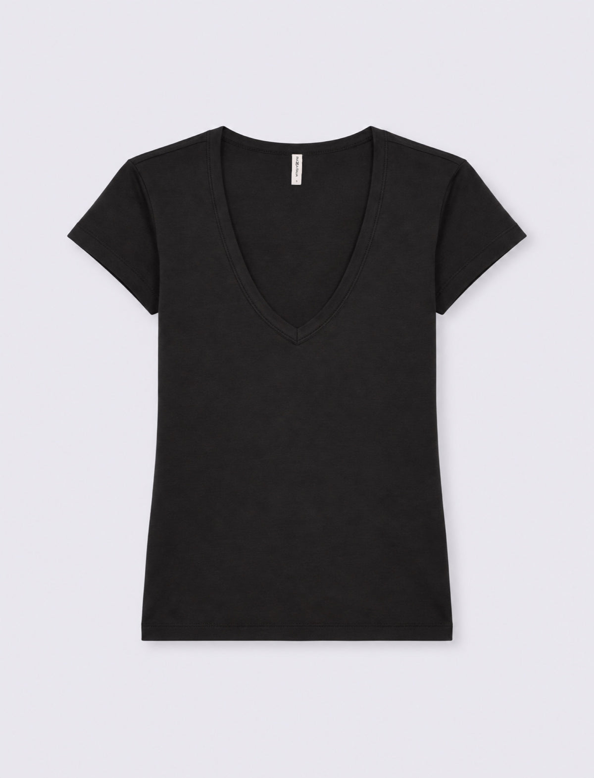 T-shirt con scollo a V - Nero