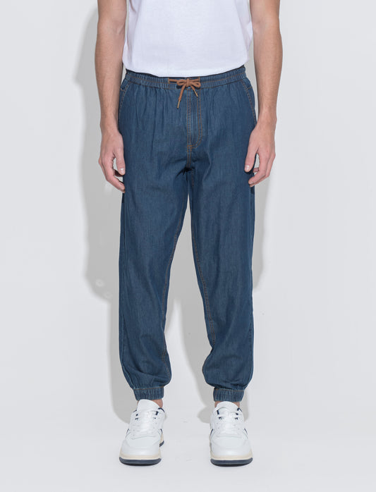 Jeans leggero chino jogger da uomo - Denim