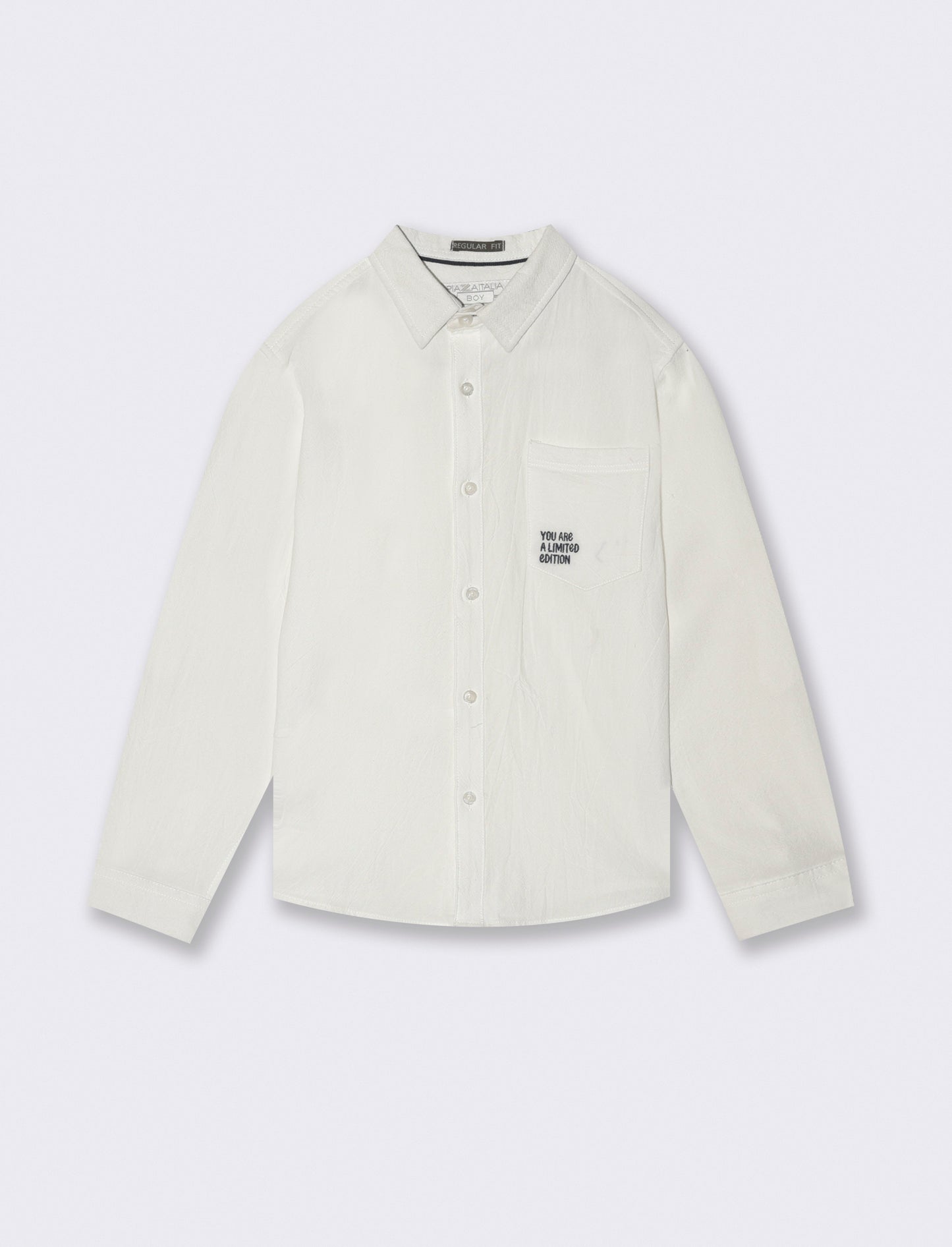 Camicia in misto lino da bambino - Bianco latte