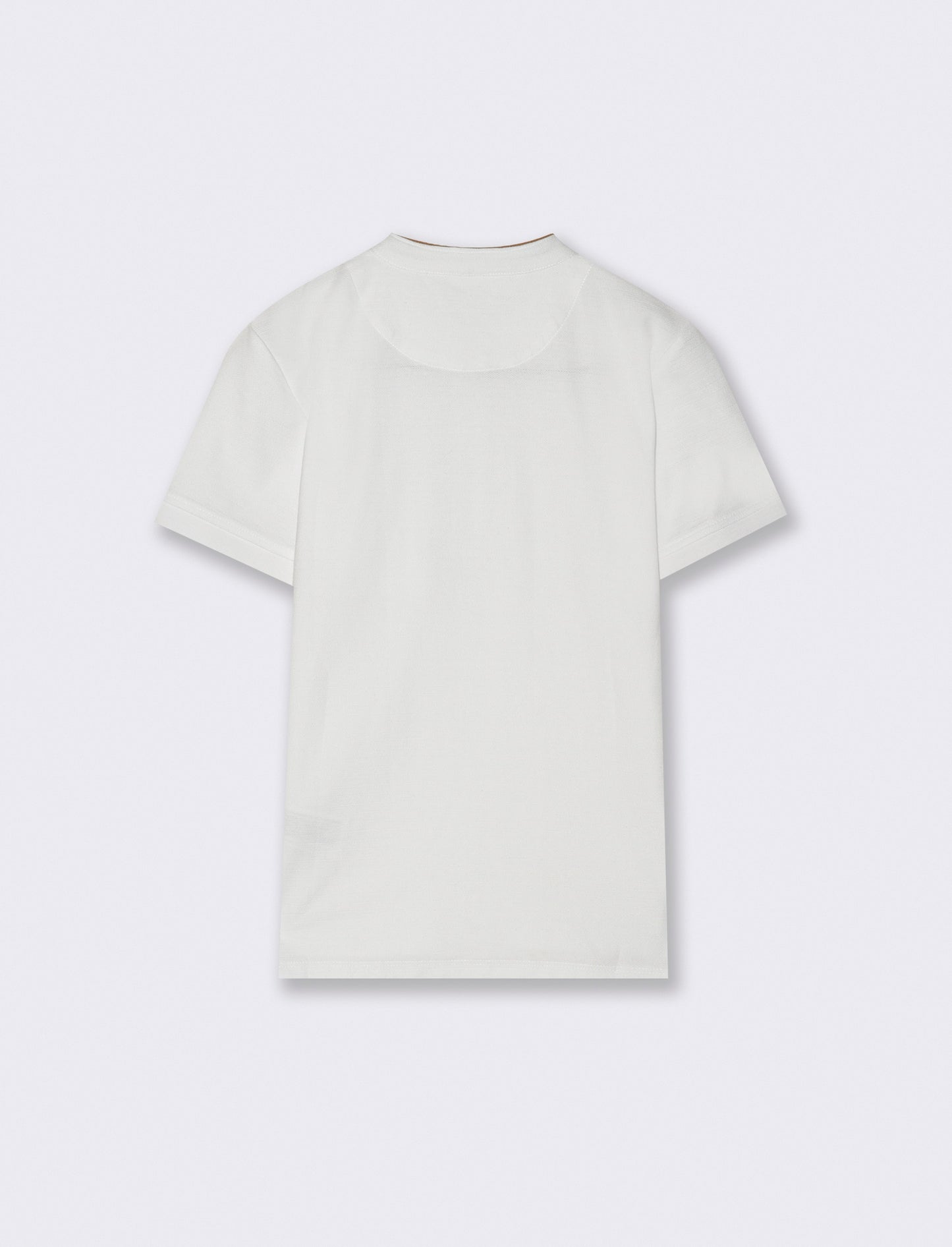 T-shirt con dettagli in misto lino da bambino - Bianco latte