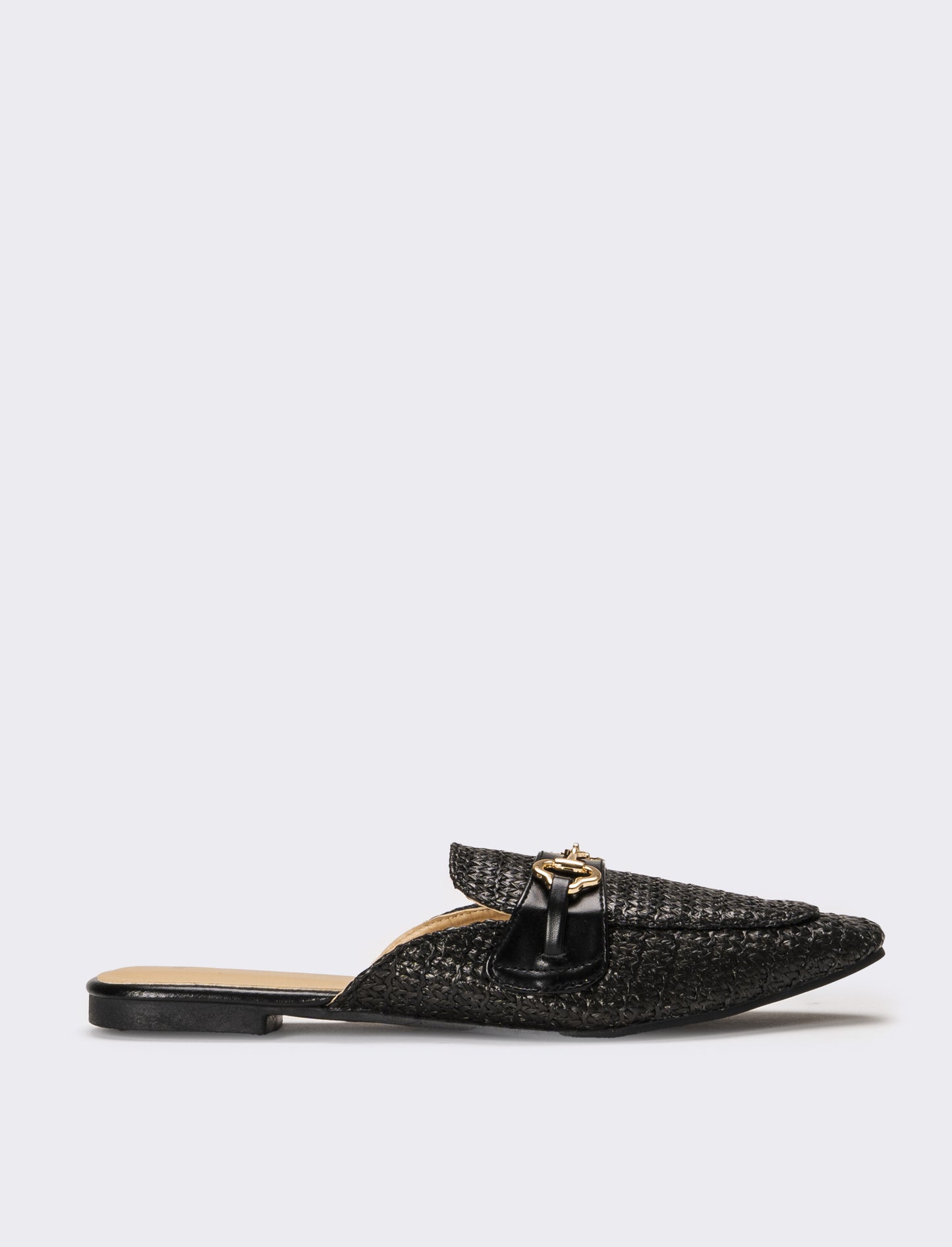 Mule in rafia - Nero