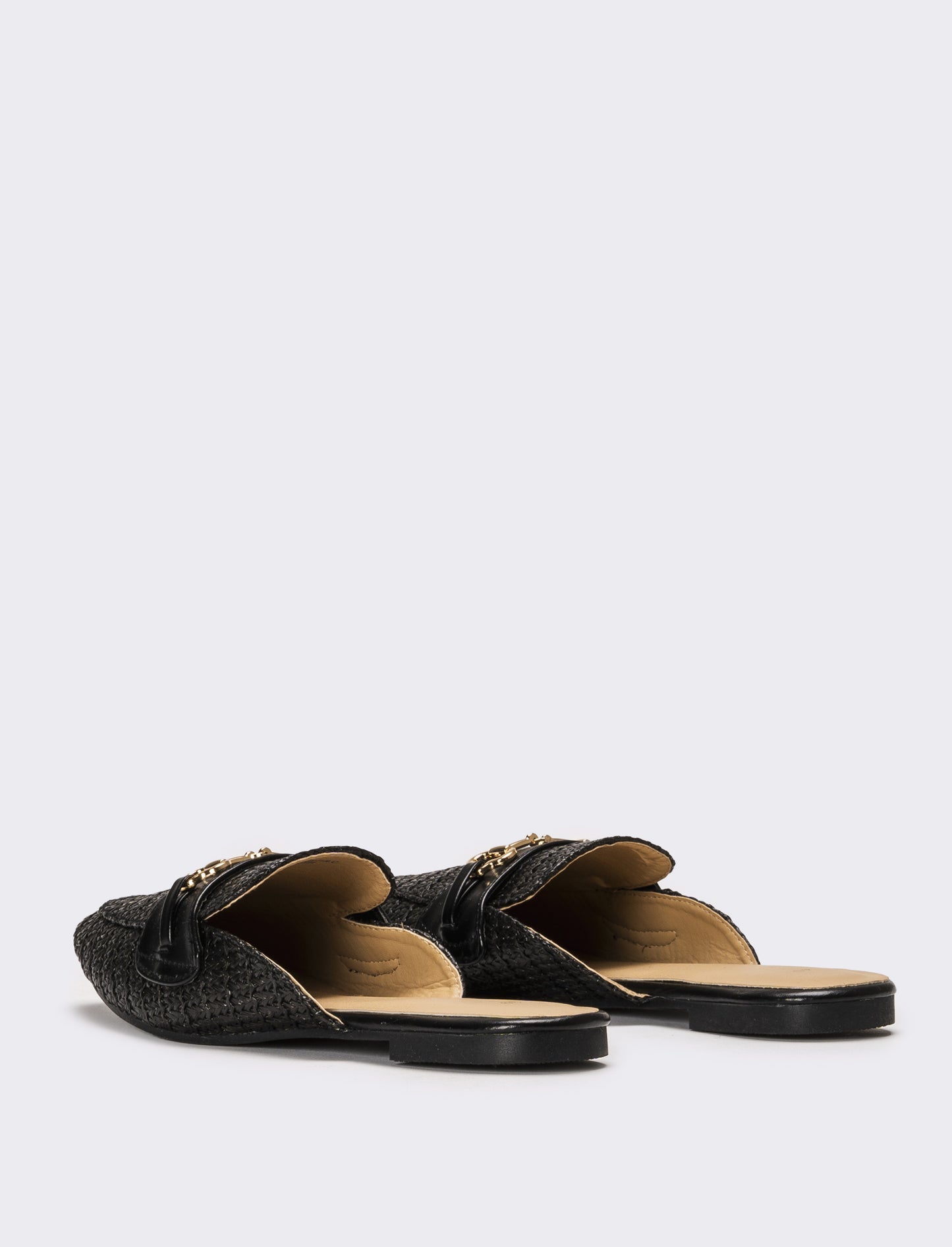 Mule in rafia - Nero