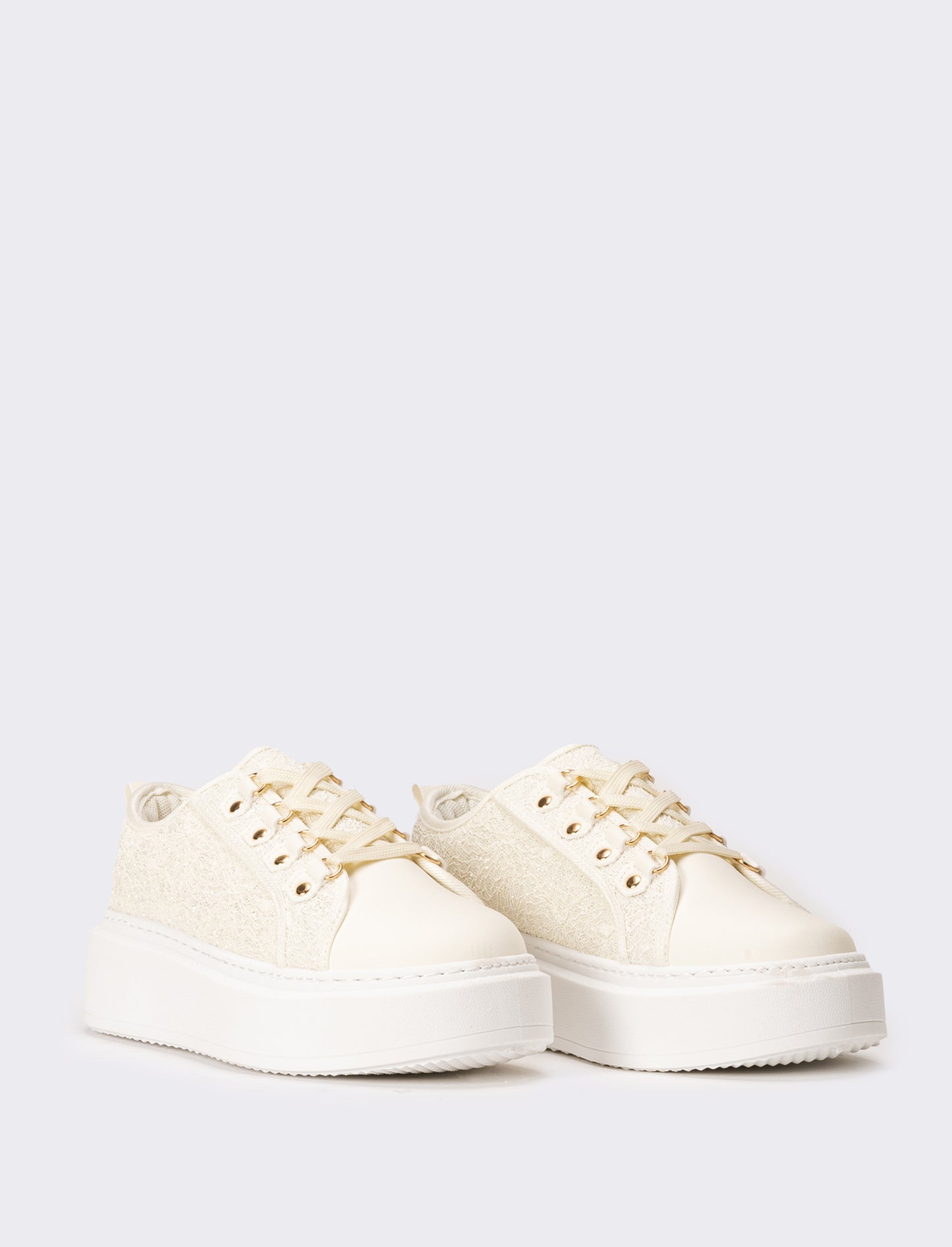 Sneakers in pizzo da donna - Beige