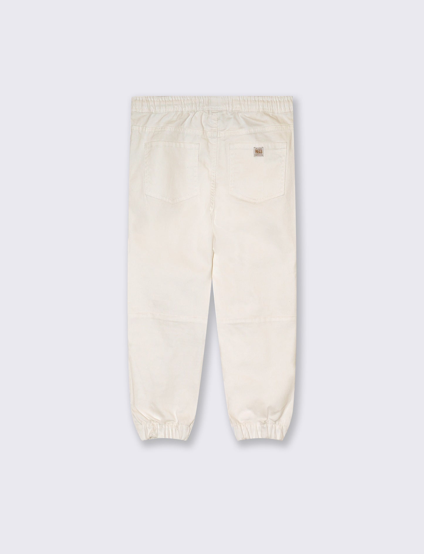 Jogger in drill di cotone da bambino - Bianco latte