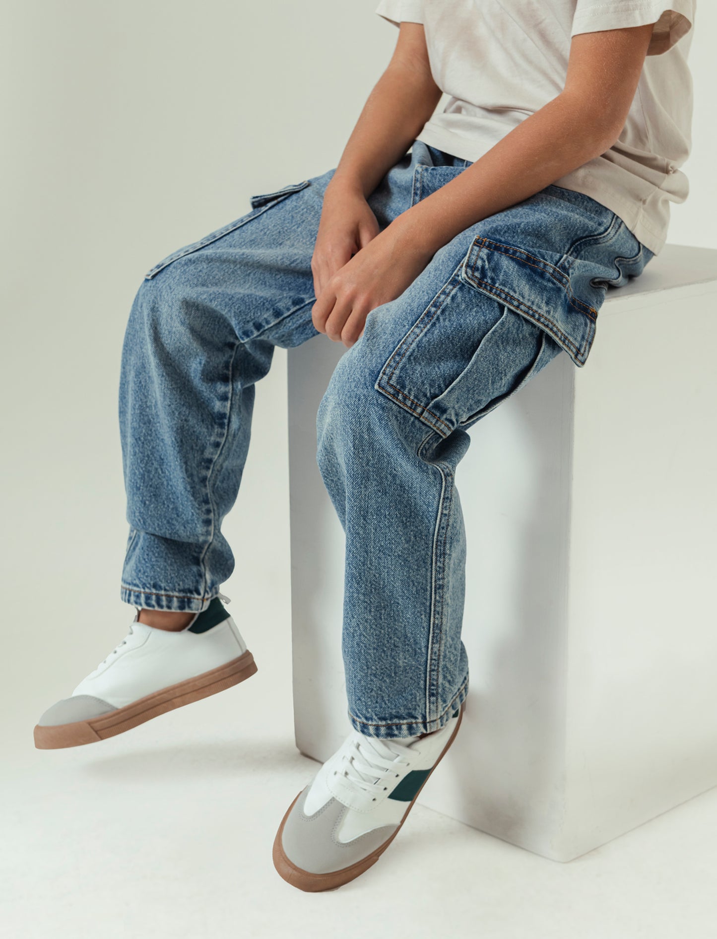 Denim cargo da bambino - Denim