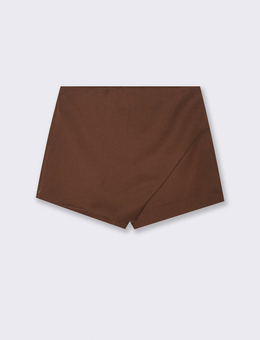 SHORT CON PANNELLO DAVANTI - Marrone cioccolato
