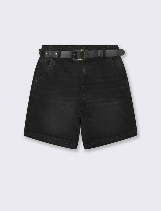 SHORT CON CINTURA - Nero