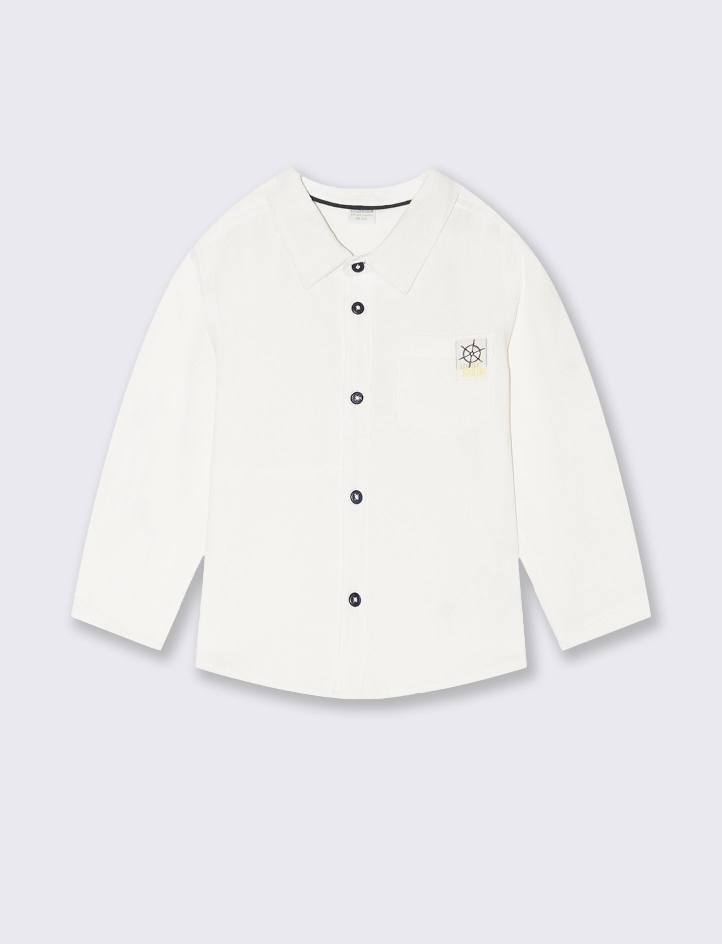 Camicia con taglio e tasca da neonato - Bianco