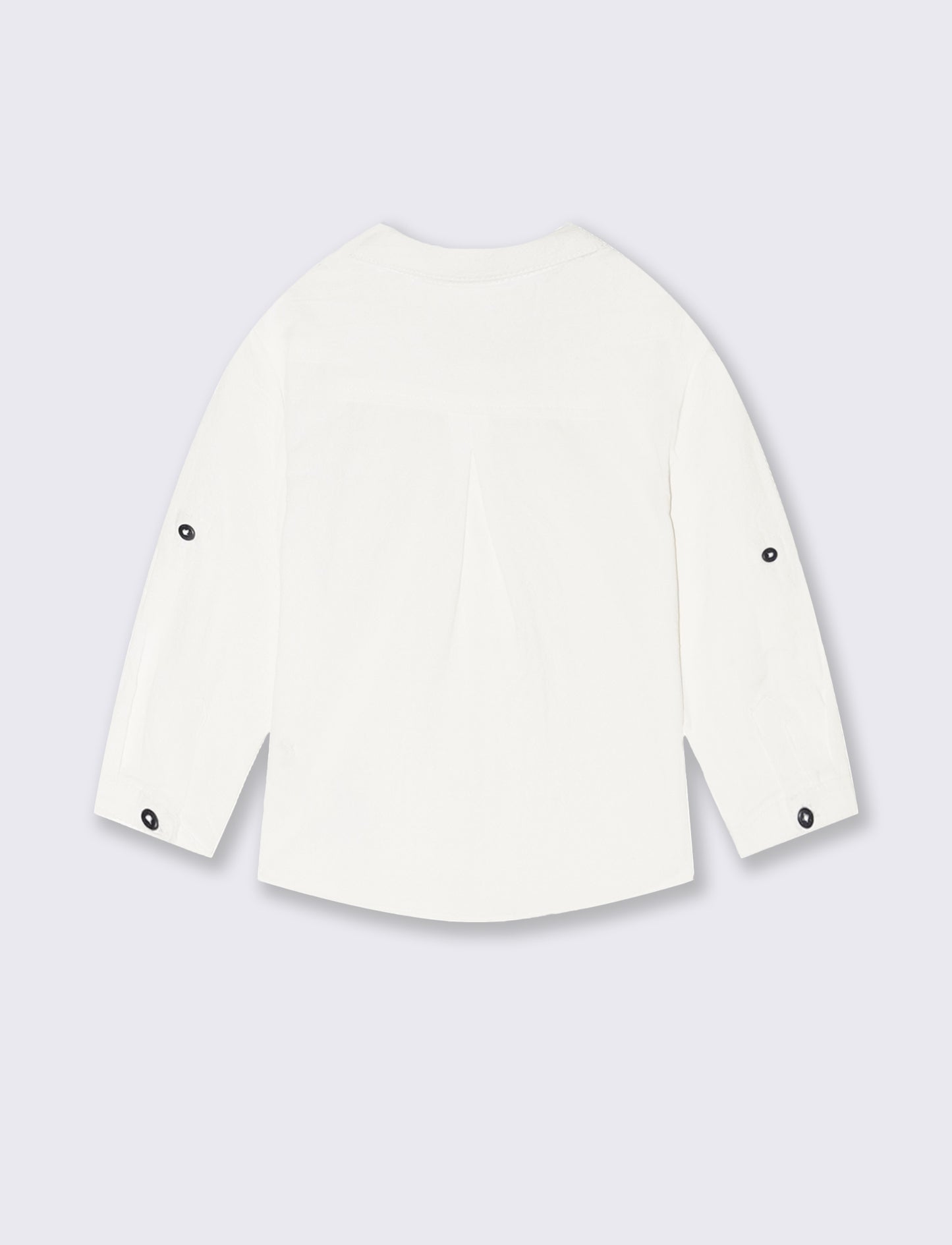 Camicia con taglio e tasca da neonato - Bianco