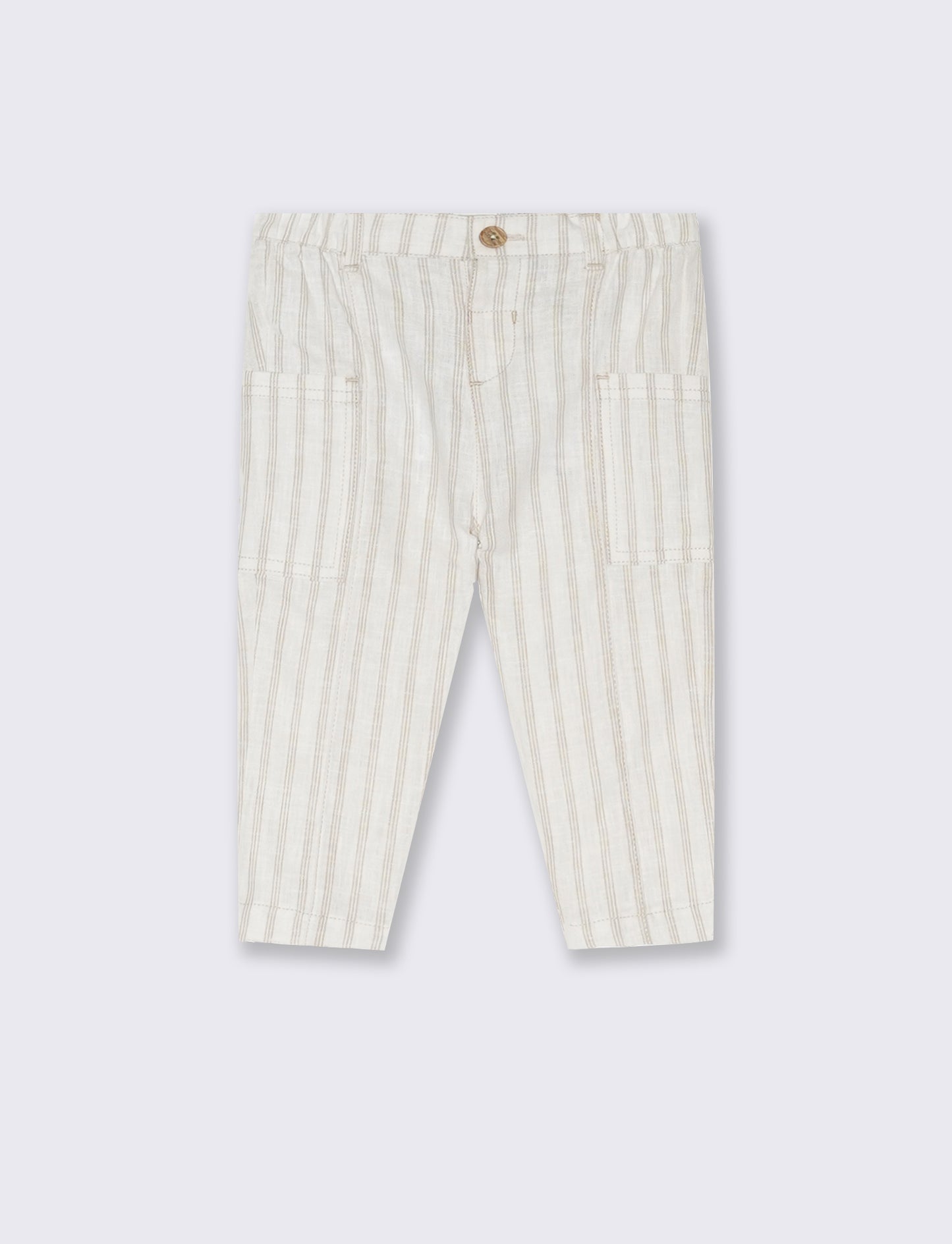 Pantalone rigato da neonato - Beige