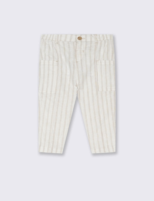 Pantalone rigato da neonato - Beige