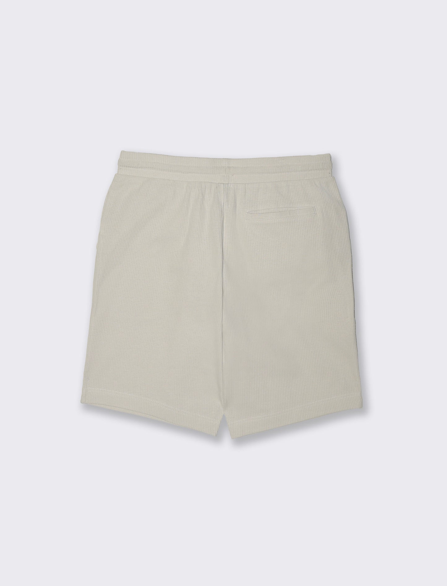 Bermuda in cotone a coste verticali - Grigio ghiaccio