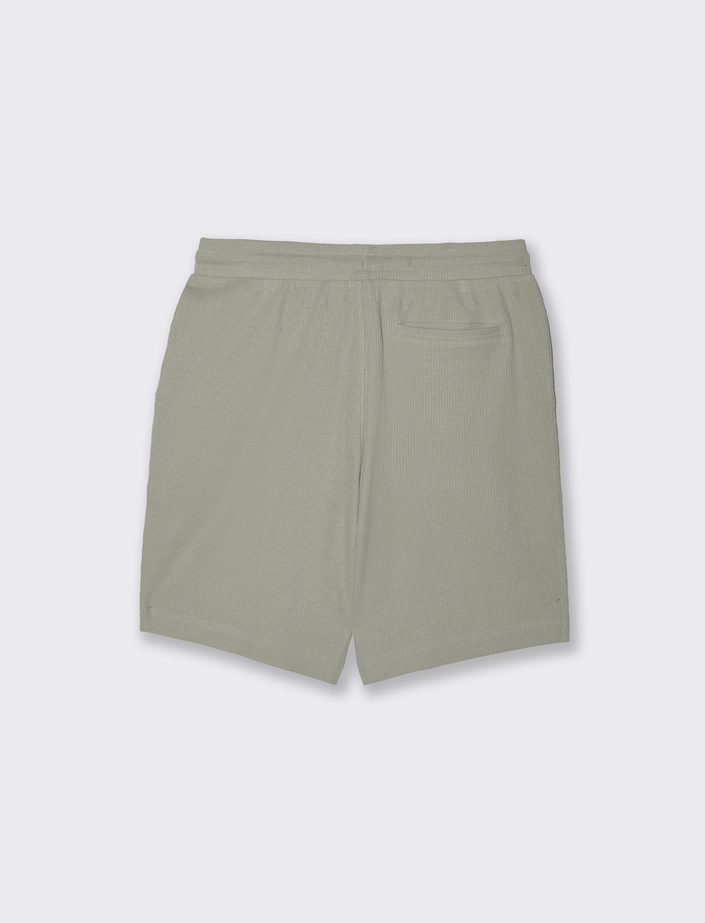 Bermuda in cotone a coste verticali - Verde