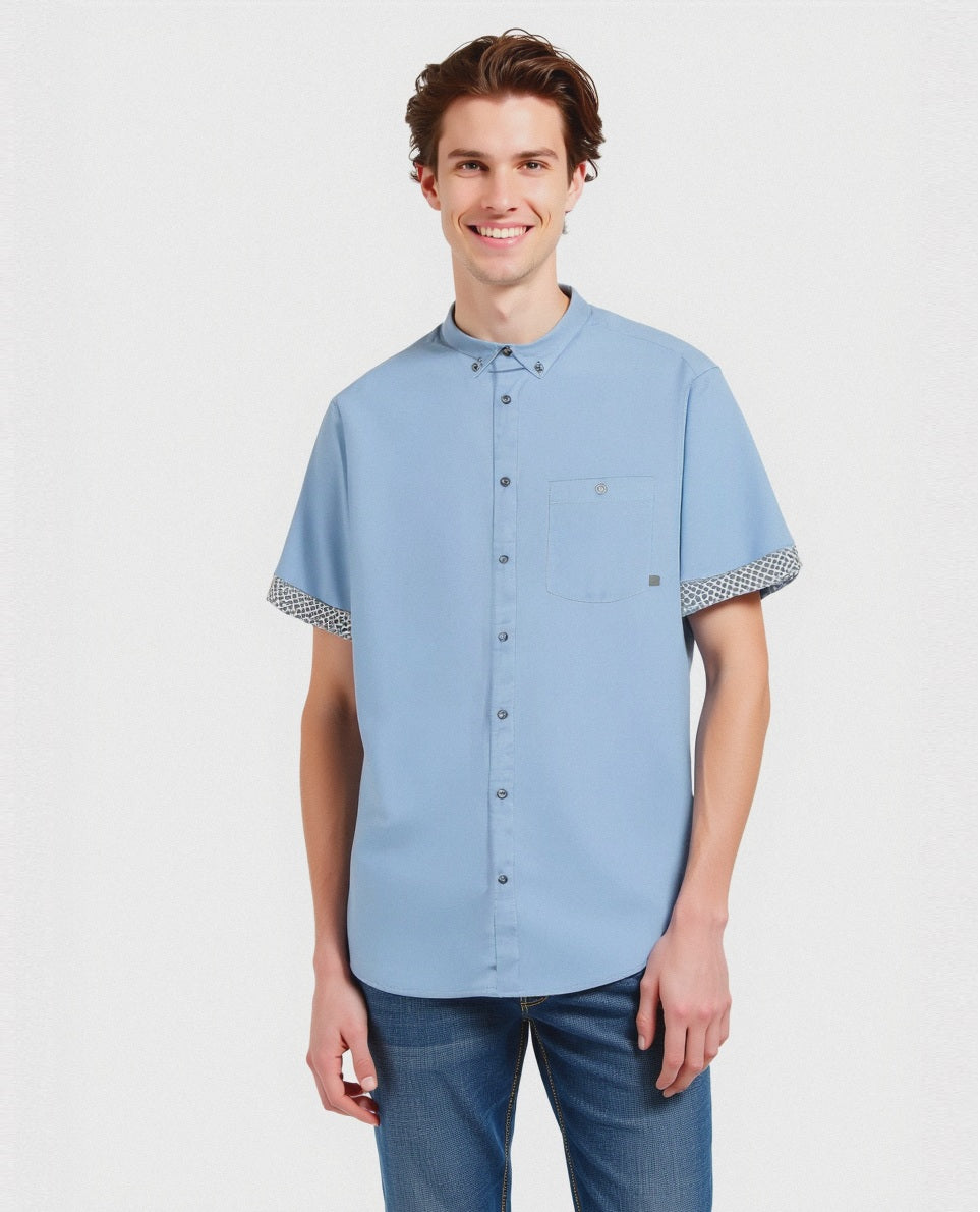Camicia oxford regular fit da uomo - Celeste