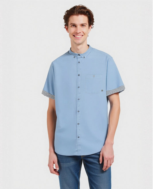 Camicia oxford regular fit da uomo - Celeste