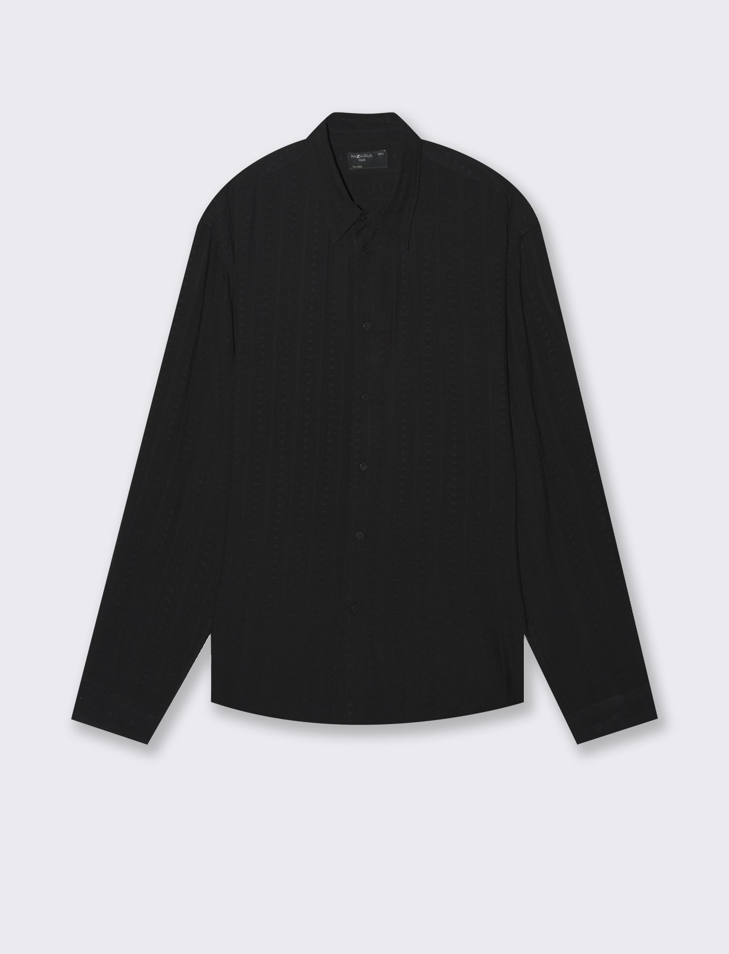 Camicia jacquard effetto riga da uomo - Nero