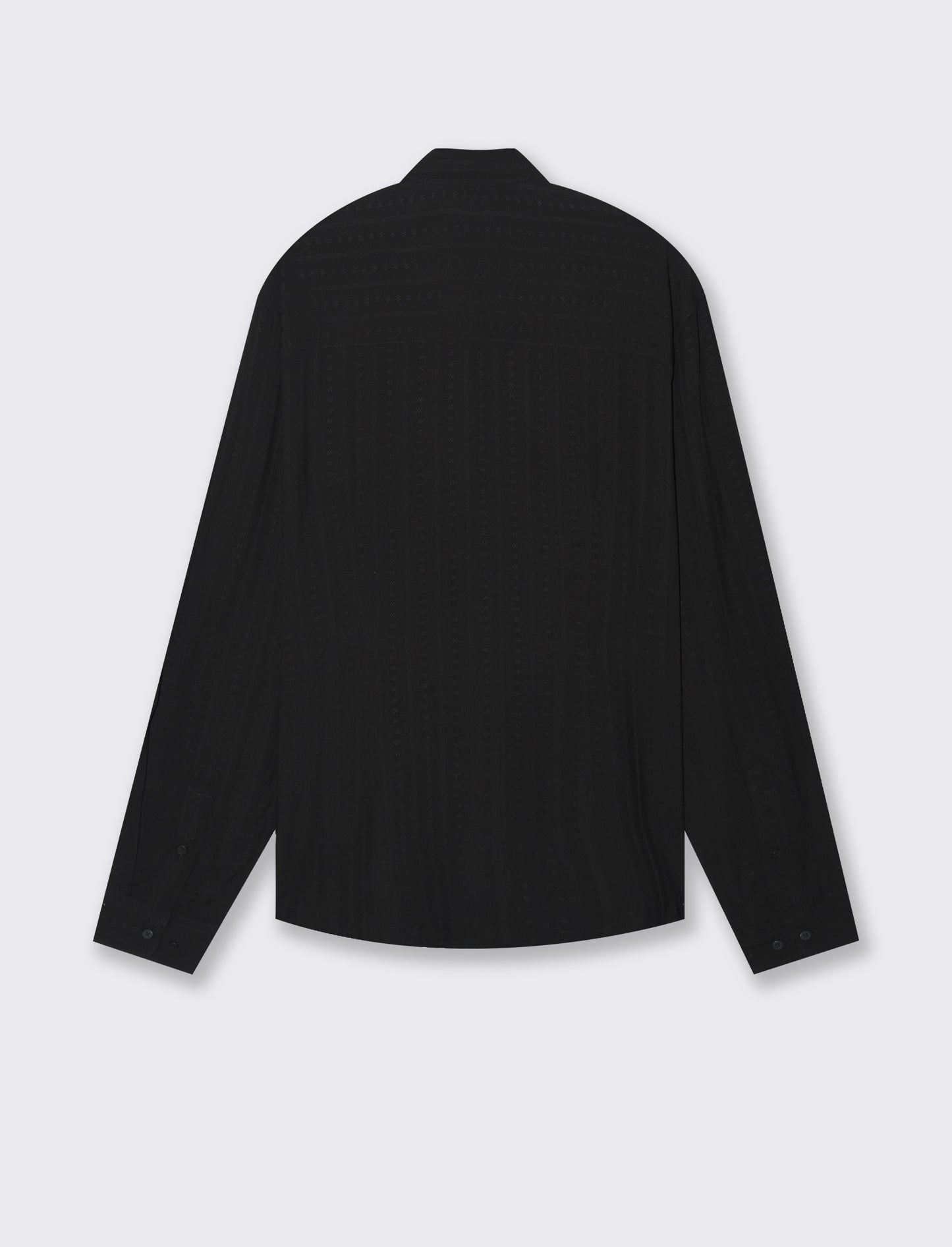Camicia jacquard effetto riga da uomo - Nero