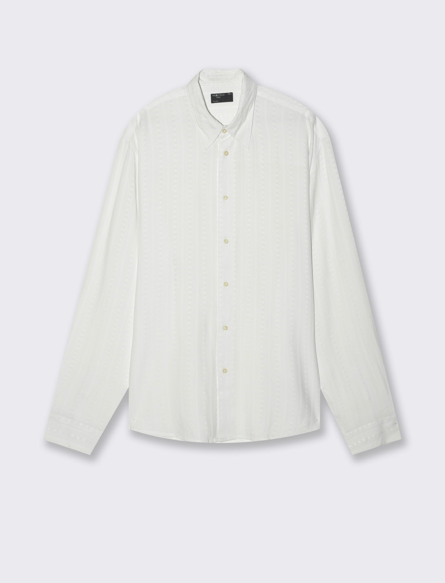 Man's striped jacquard shirt - White