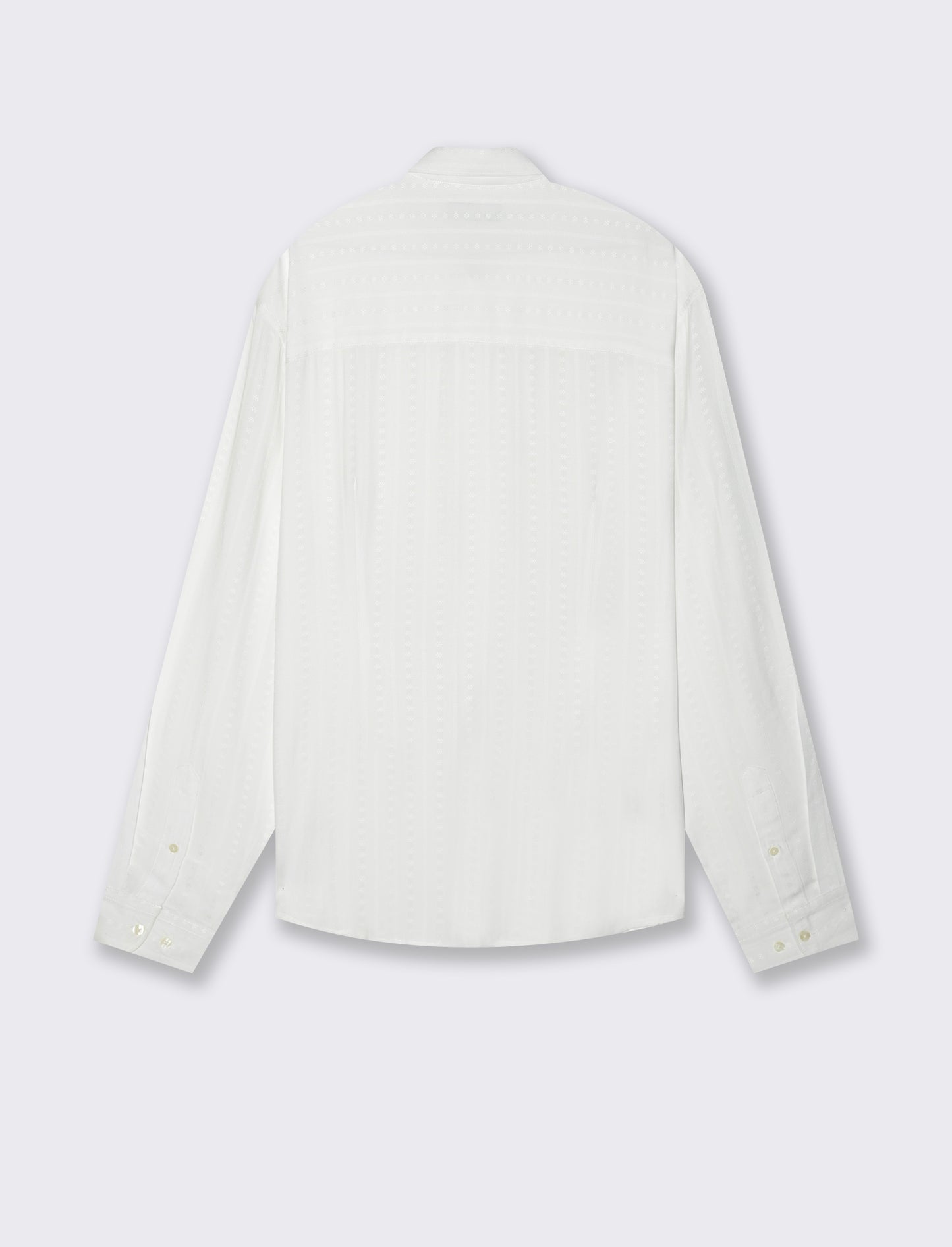 Man's striped jacquard shirt - White