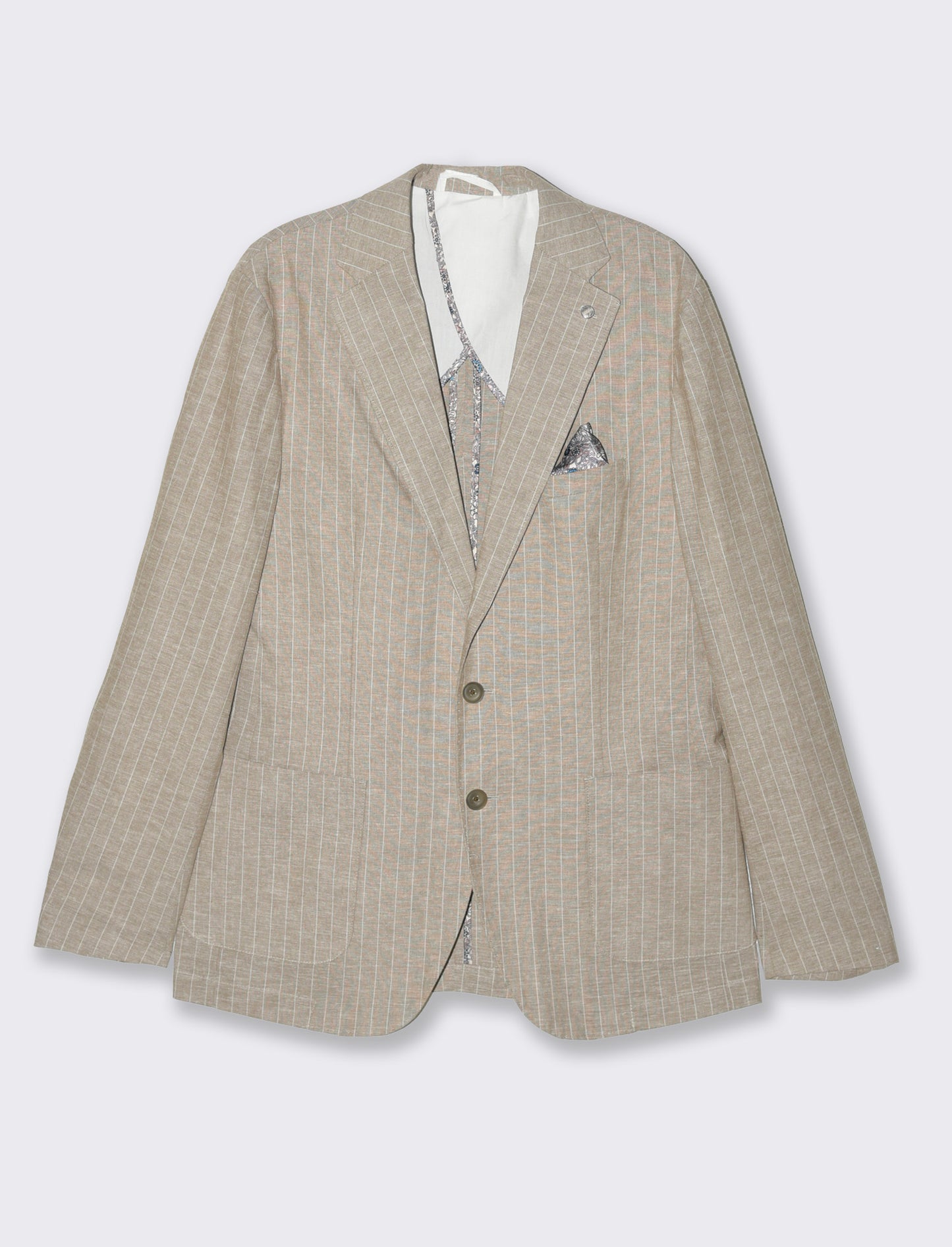 Man's linen blend suit blazer - Beige
