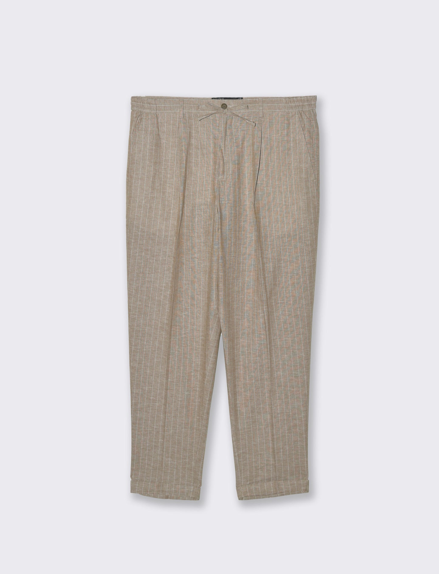 Pantaloni da completo tessuto linen blend da uomo - Beige