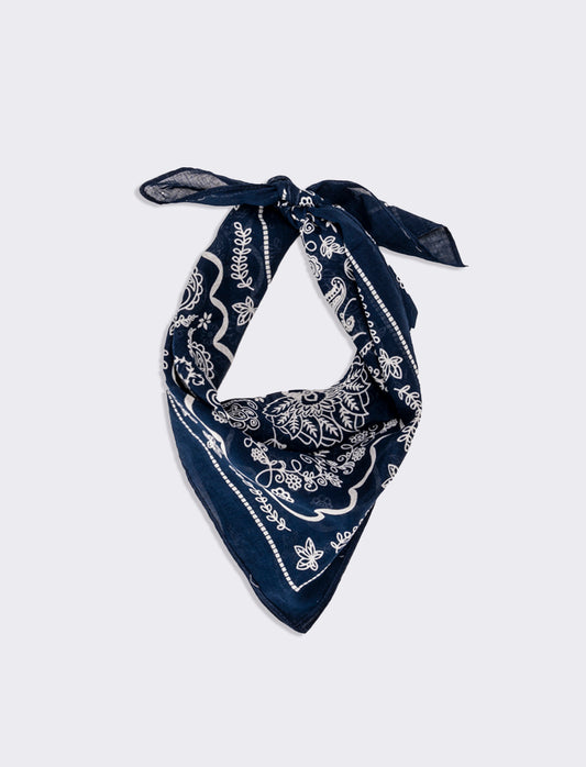 Foulard uomo 50x50cm 100% cotone bandana - Blu