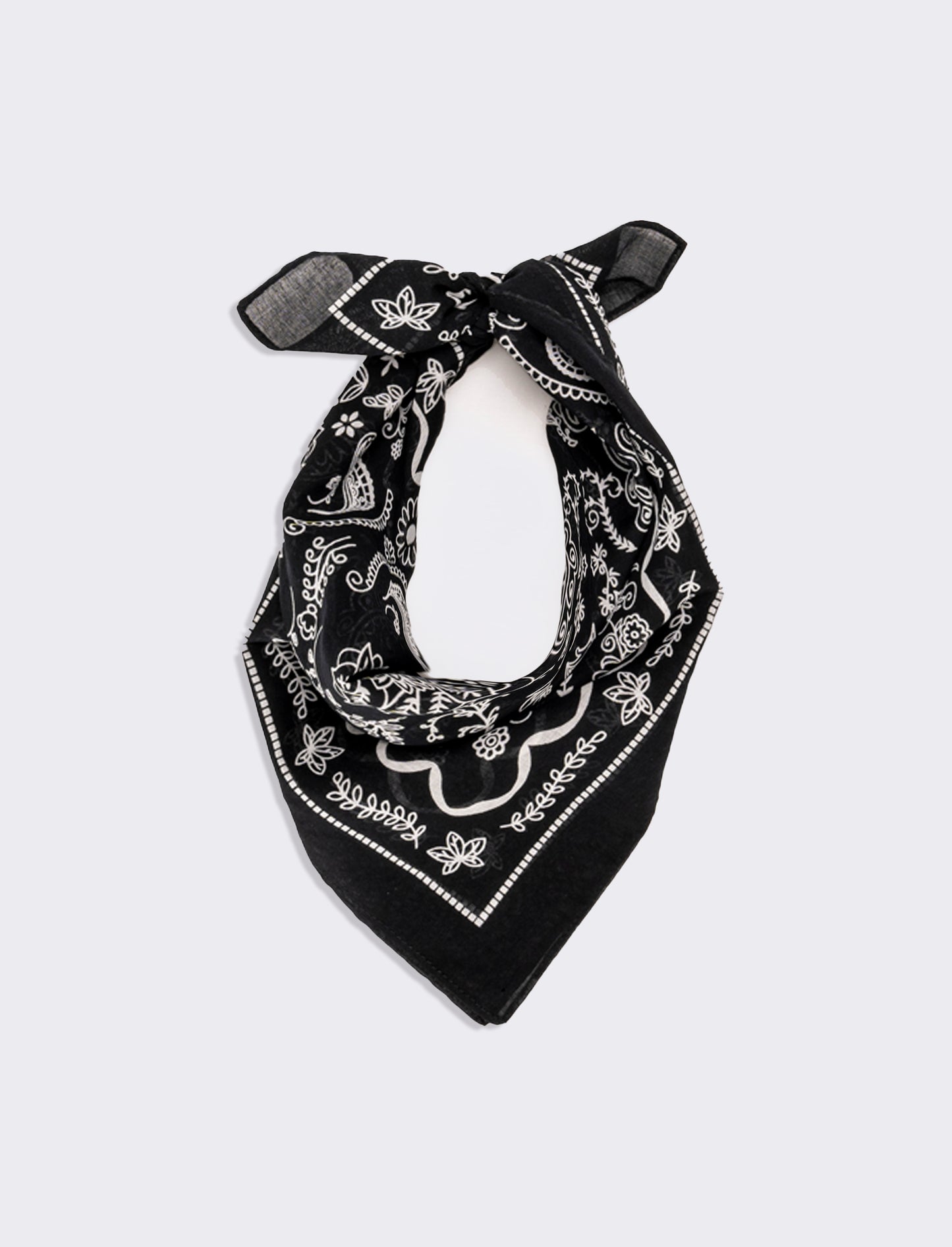 Foulard uomo 50x50cm 100% cotone bandana - Nero