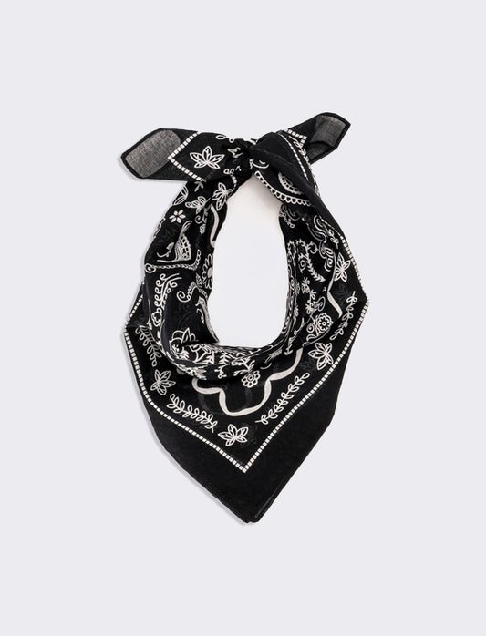 Foulard uomo 50x50cm 100% cotone bandana - Nero