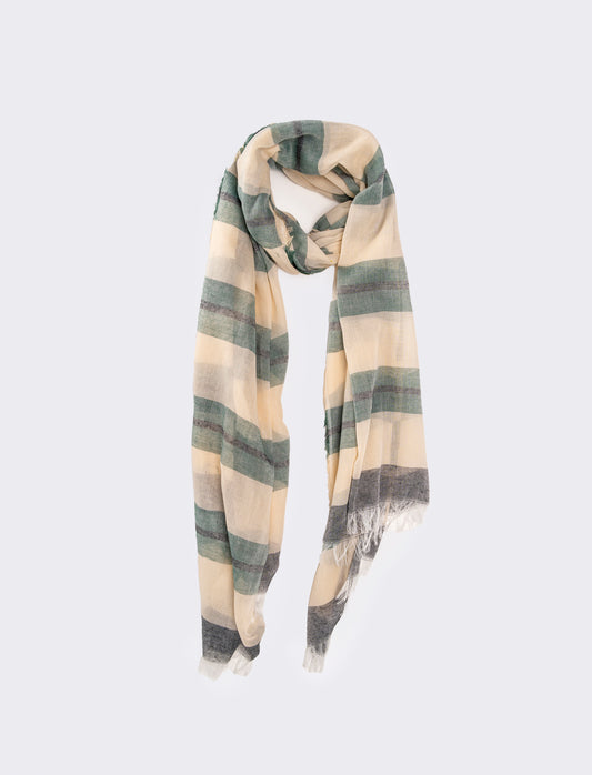 Foulard uomo righe larghe - Beige