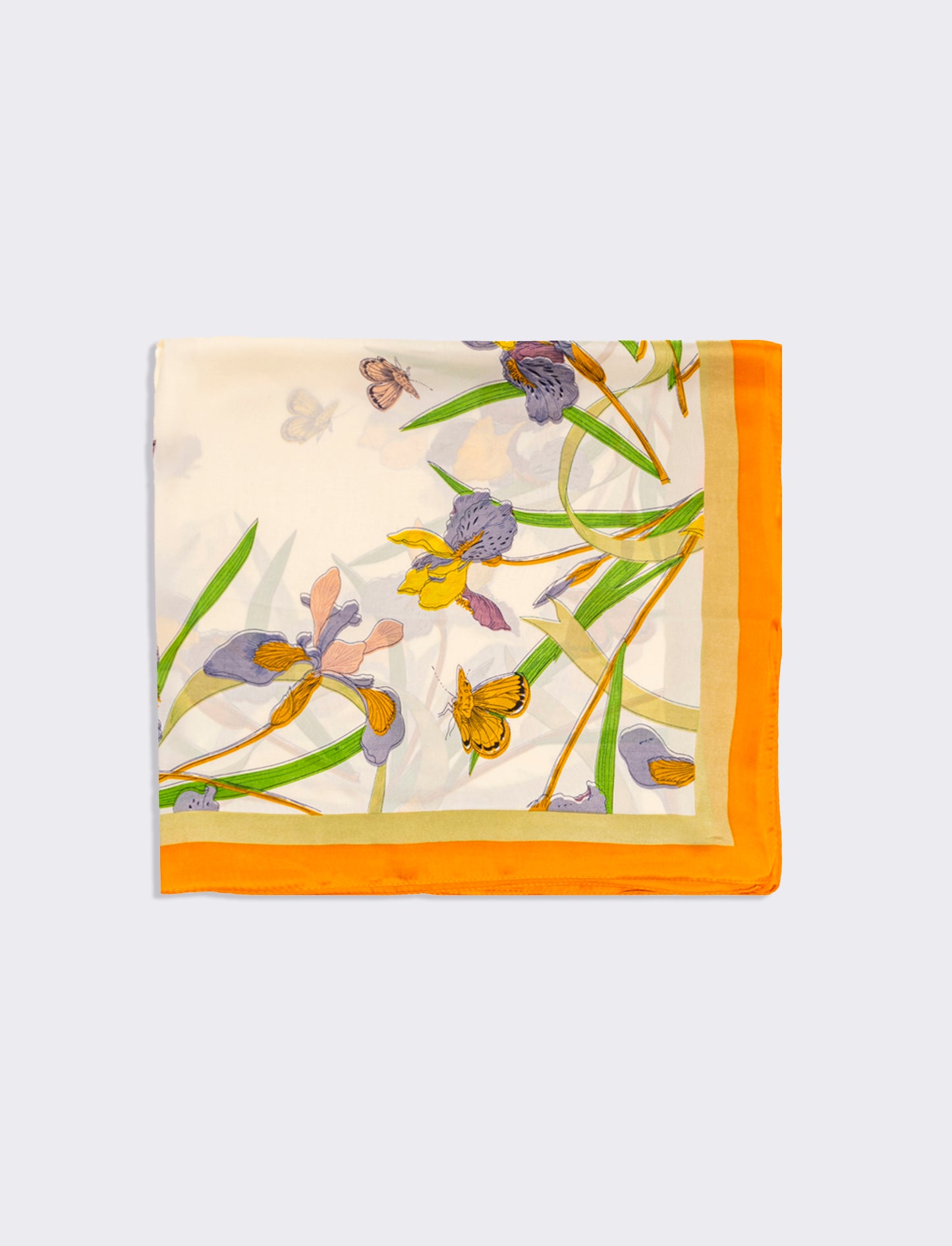 Foulard donna fantasie assortite fiori 70x70cm - Arancio