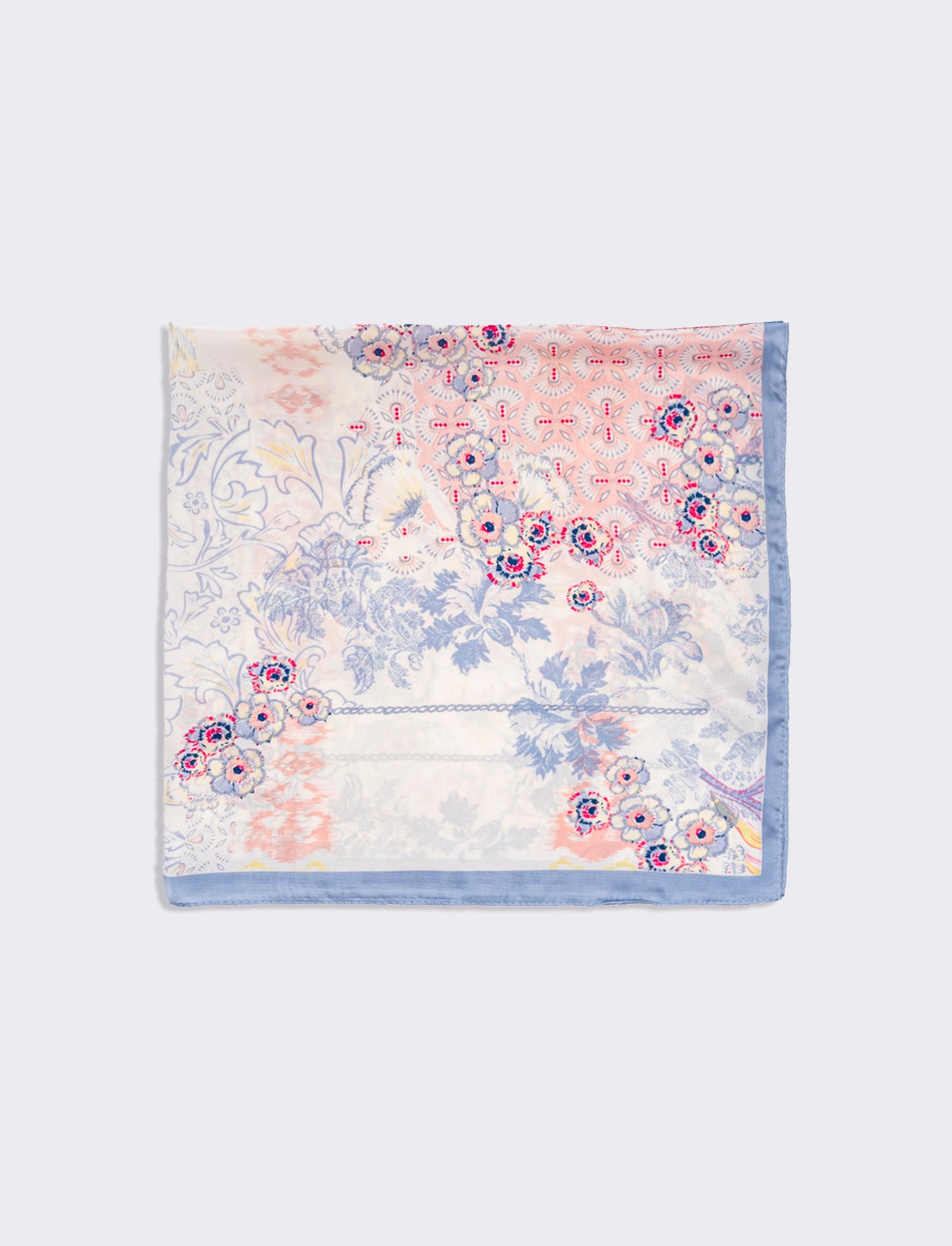 Foulard donna fantasie assortite fiori 70x70cm - Lilla