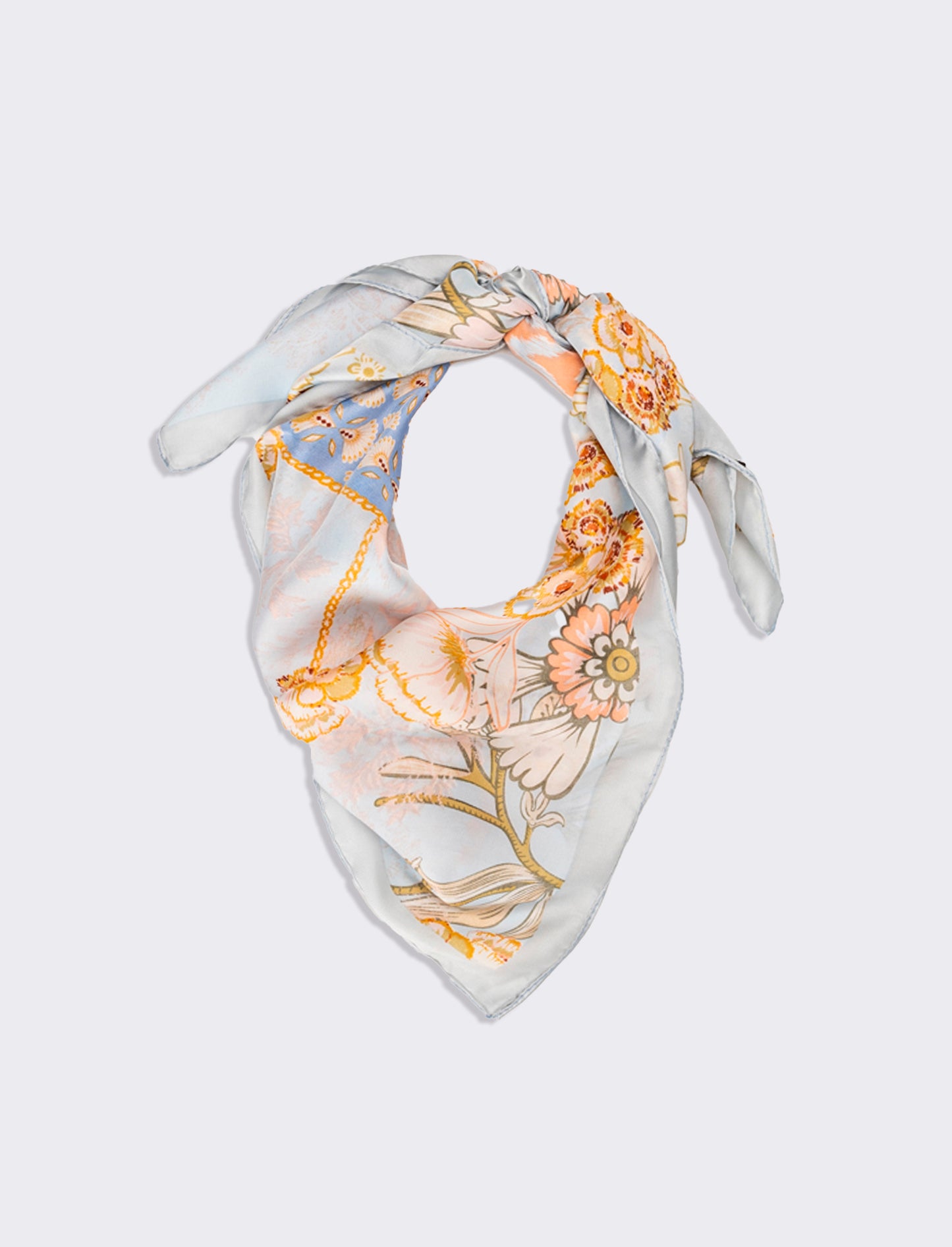 Foulard donna fantasie assortite fiori 70x70cm - Denim