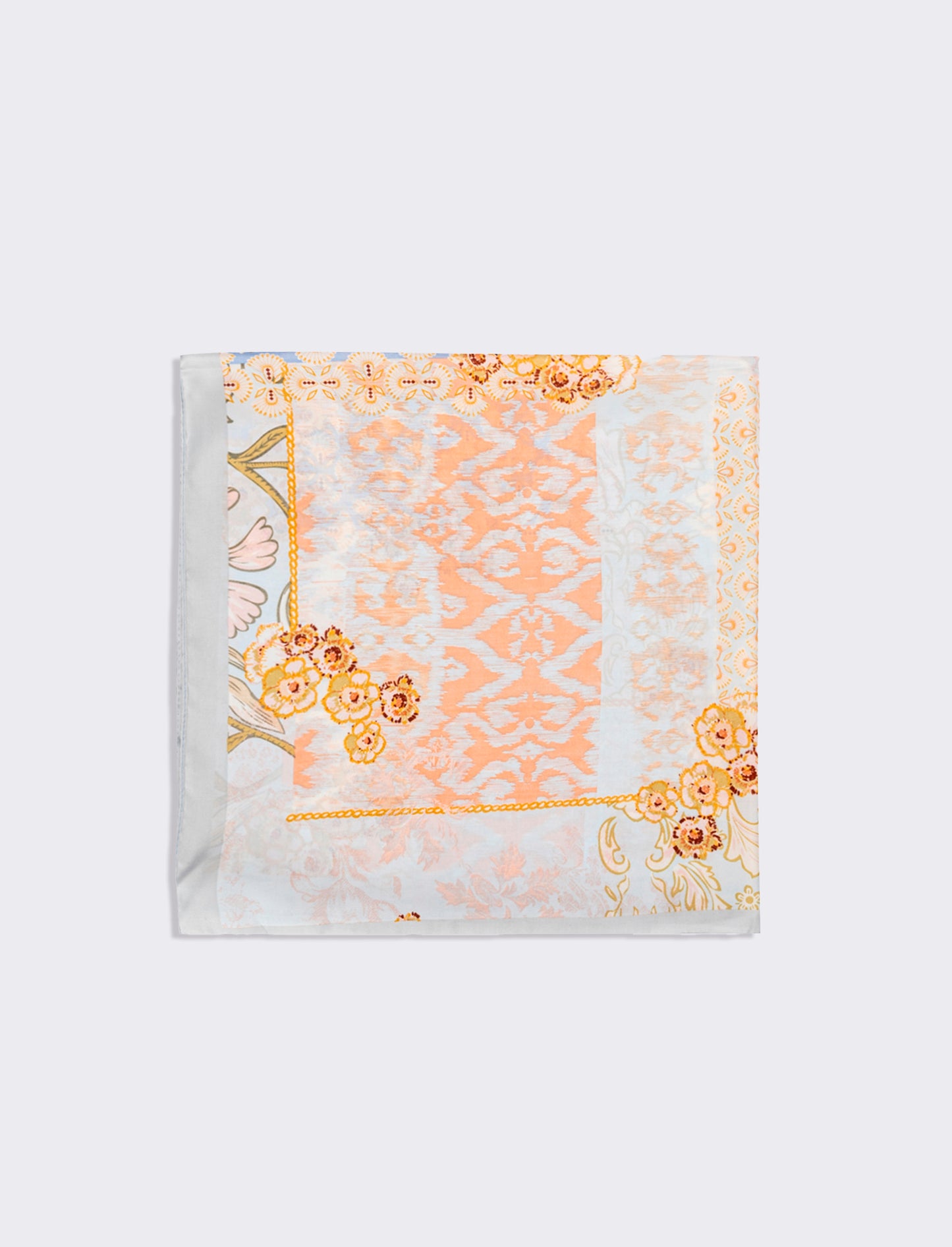 Foulard donna fantasie assortite fiori 70x70cm - Denim