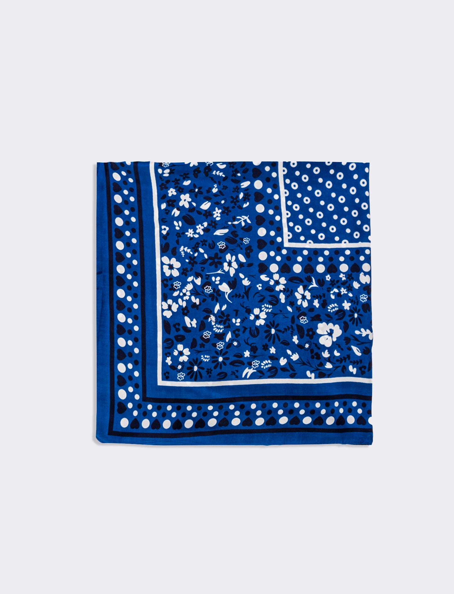 Foulard donna stampe pois 70x70 - Blu