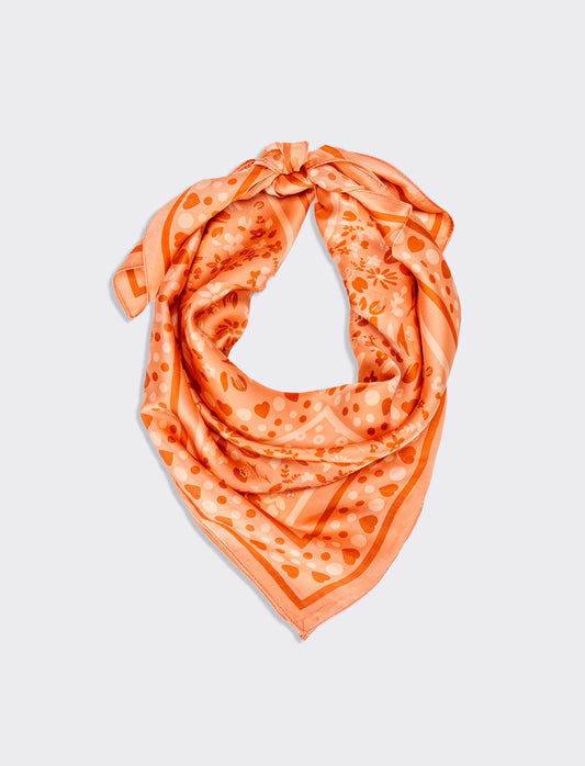 Foulard donna stampe pois 70x70 - Rosa