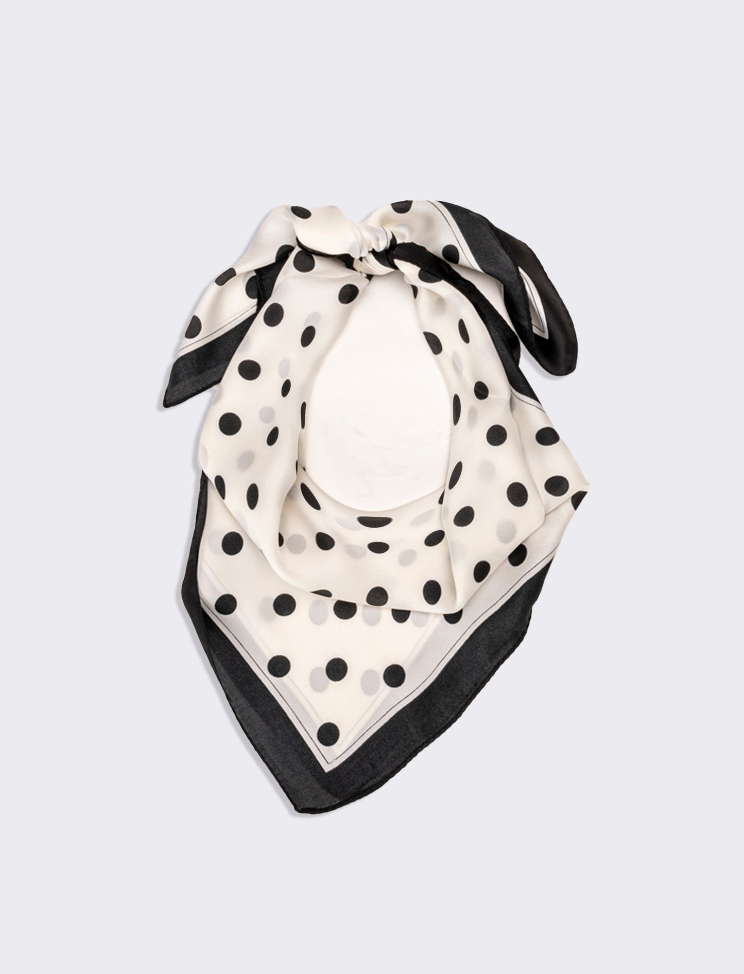 Foulard donna stampe pois 70x70 - Bianco