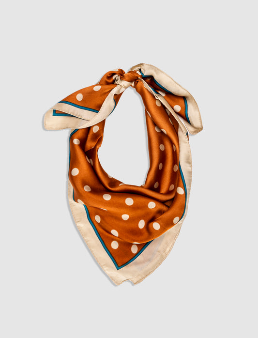 Foulard donna stampe pois 70x70 - Arancio