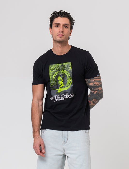 T-shirt stampa Junji Ito da uomo - Nero