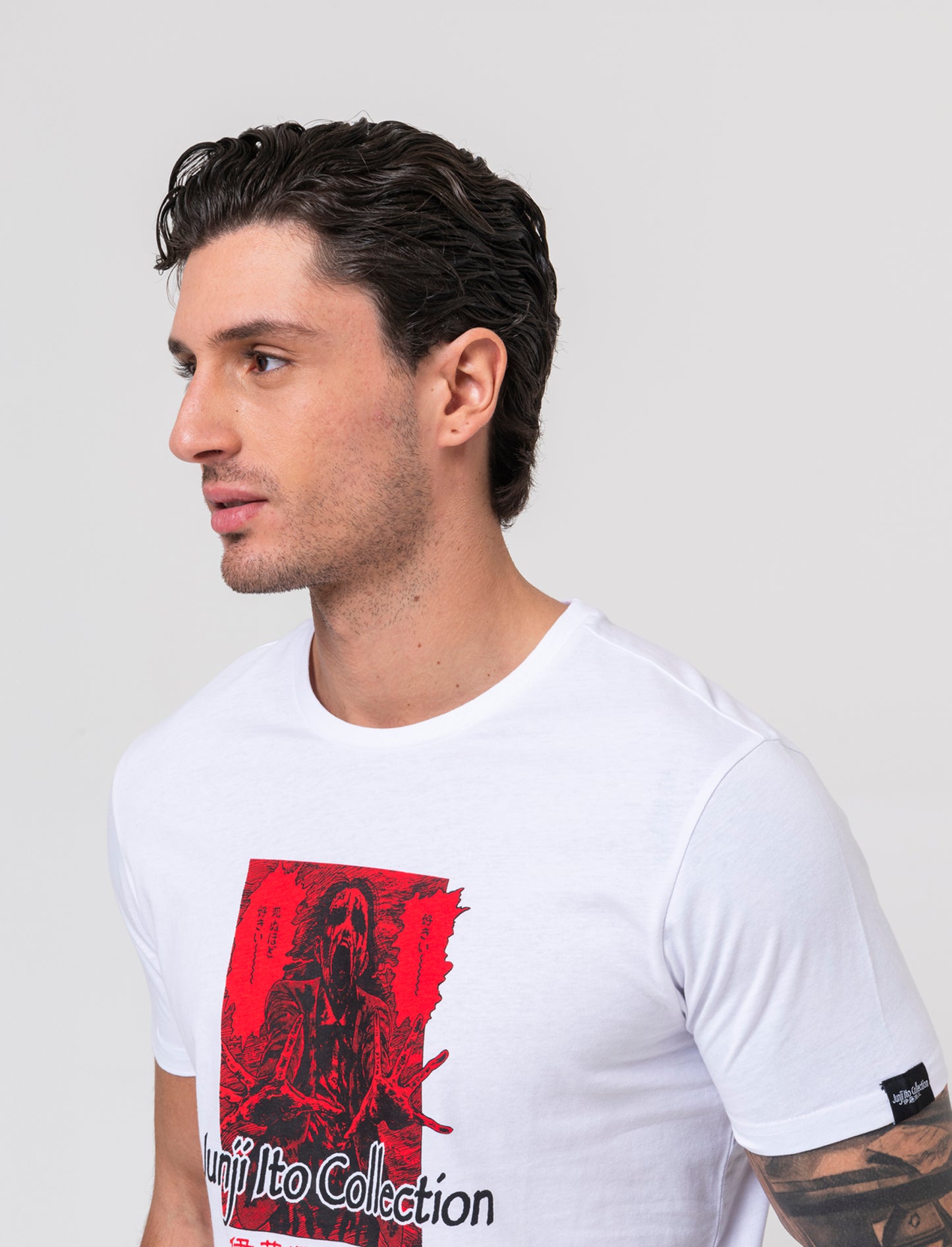 T-shirt stampa Junji Ito da uomo - Bianco