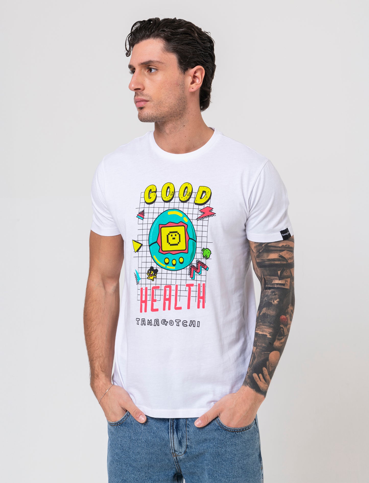 T-shirt stampa tamagotchi da uomo - Bianco