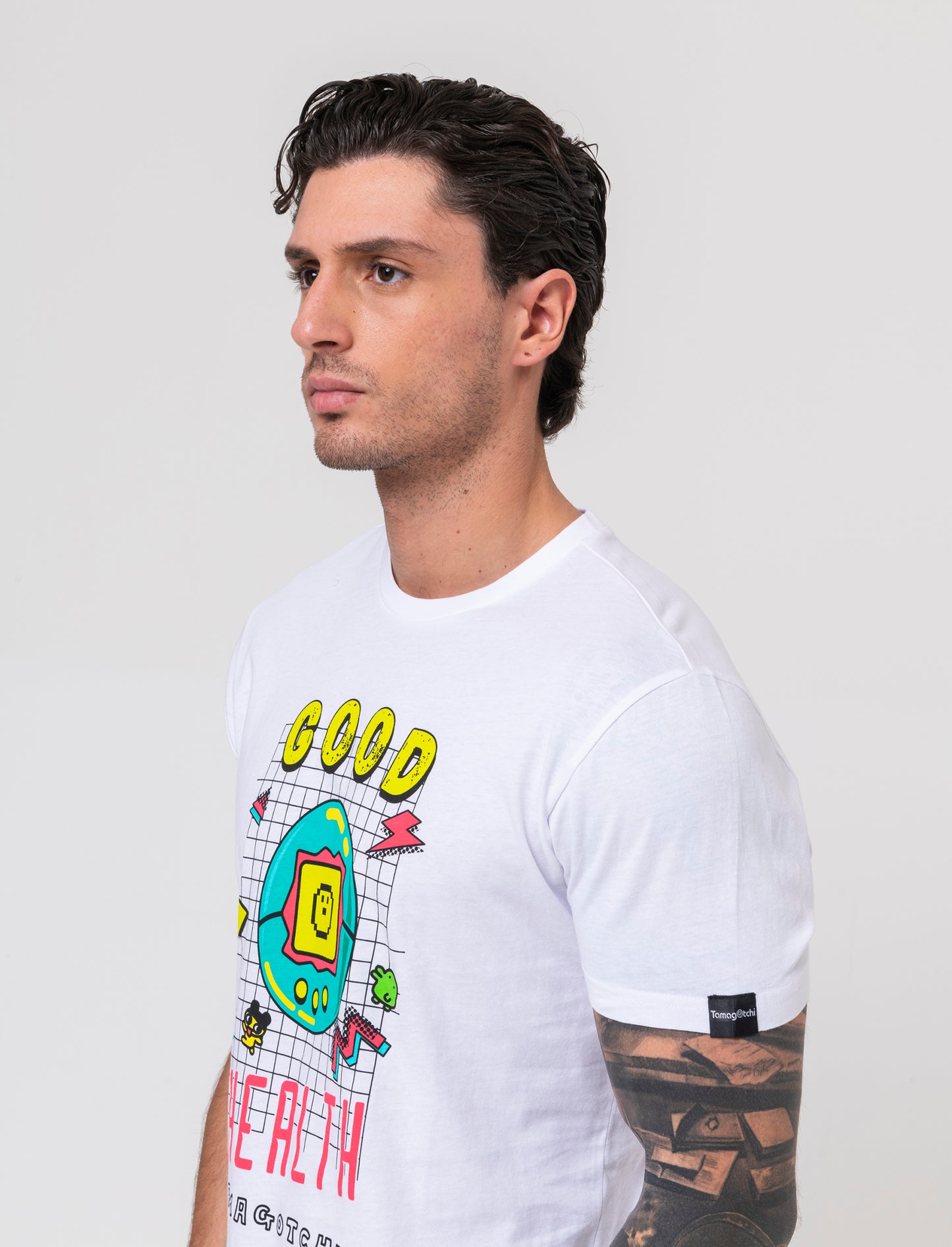 T-shirt stampa tamagotchi da uomo - Bianco