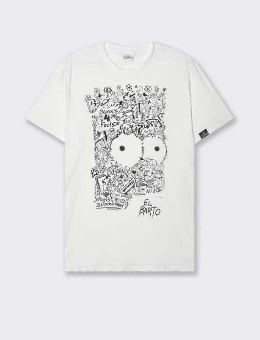 T-shirt stampa simpsons da uomo - Bianco