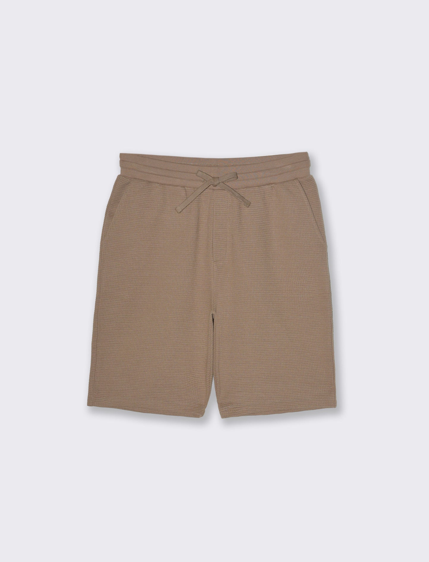 Bermuda jogger struttura waffle da uomo - Grigio tortora