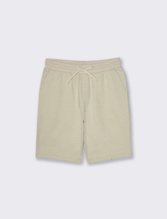 Man's waffle structure bermuda jogger shorts - Grey