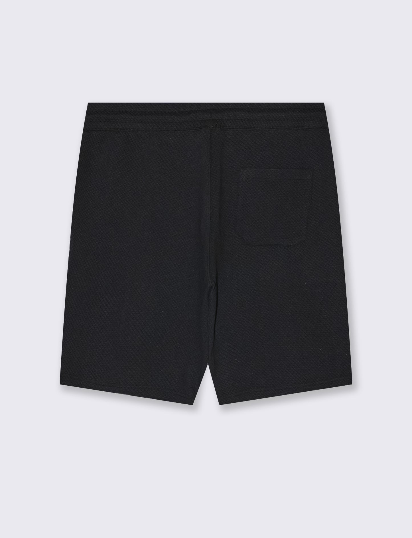 Man's waffle structure bermuda jogger shorts - Black