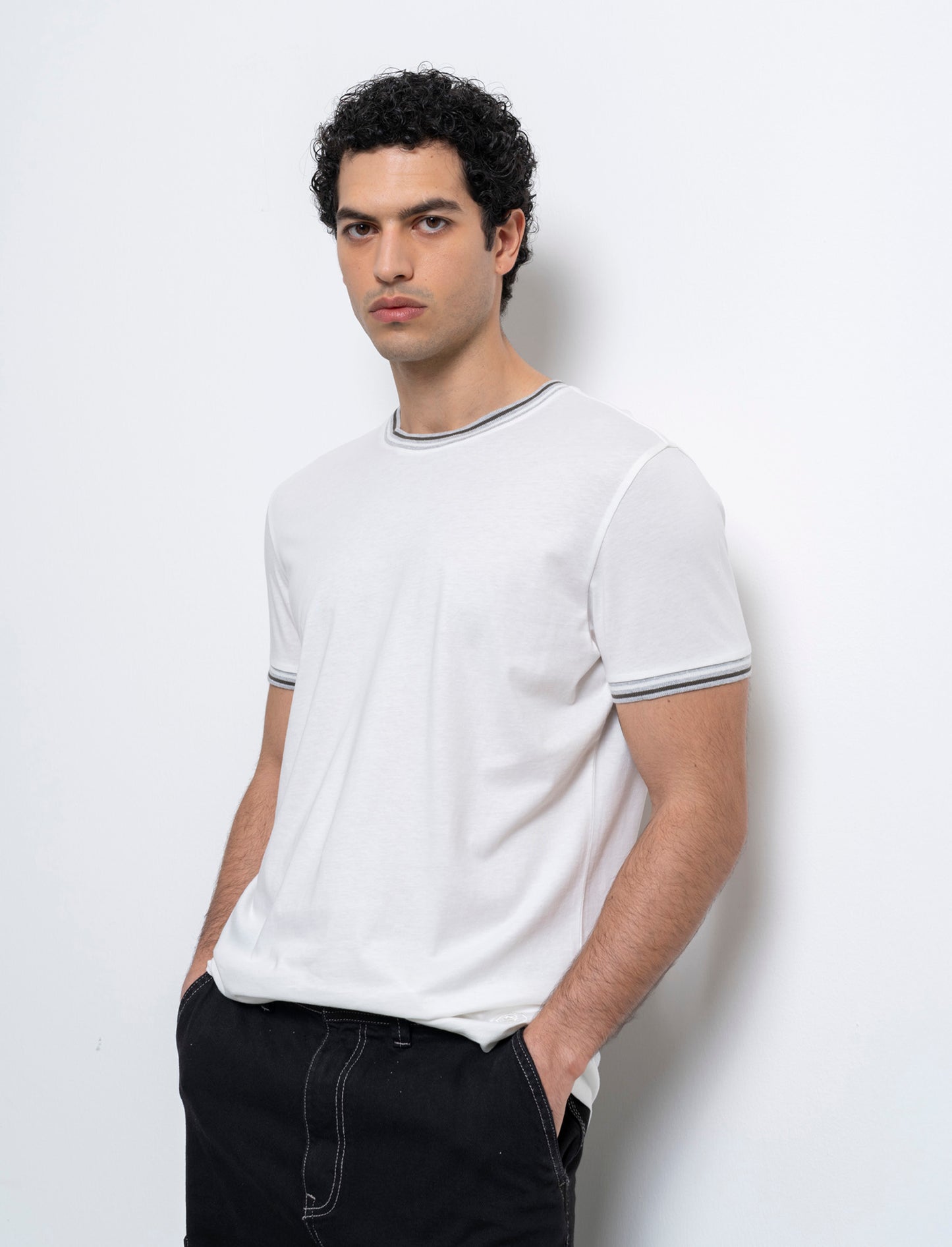 T-shirt in cotone premium da uomo - Bianco