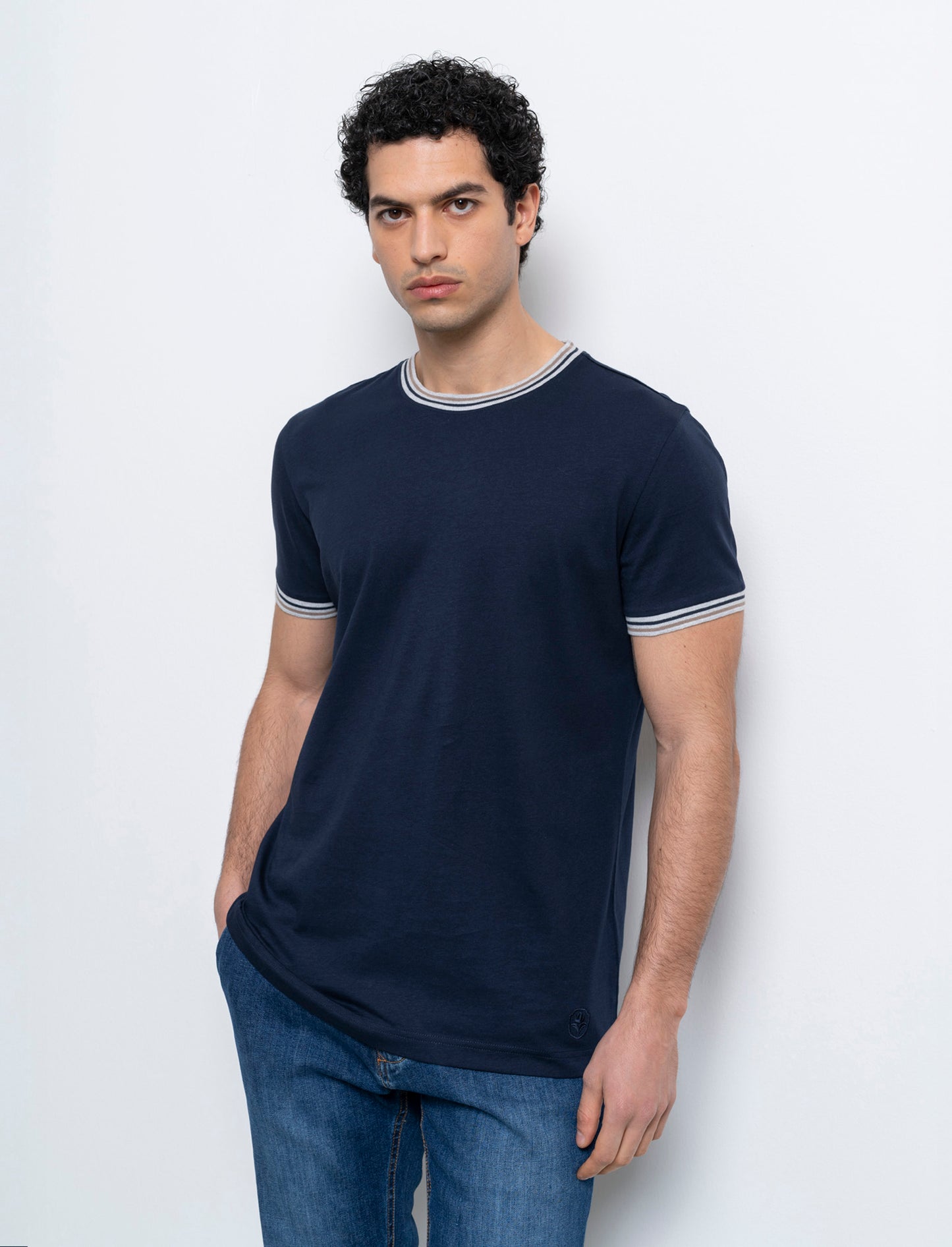 T-shirt in cotone premium da uomo - Blu