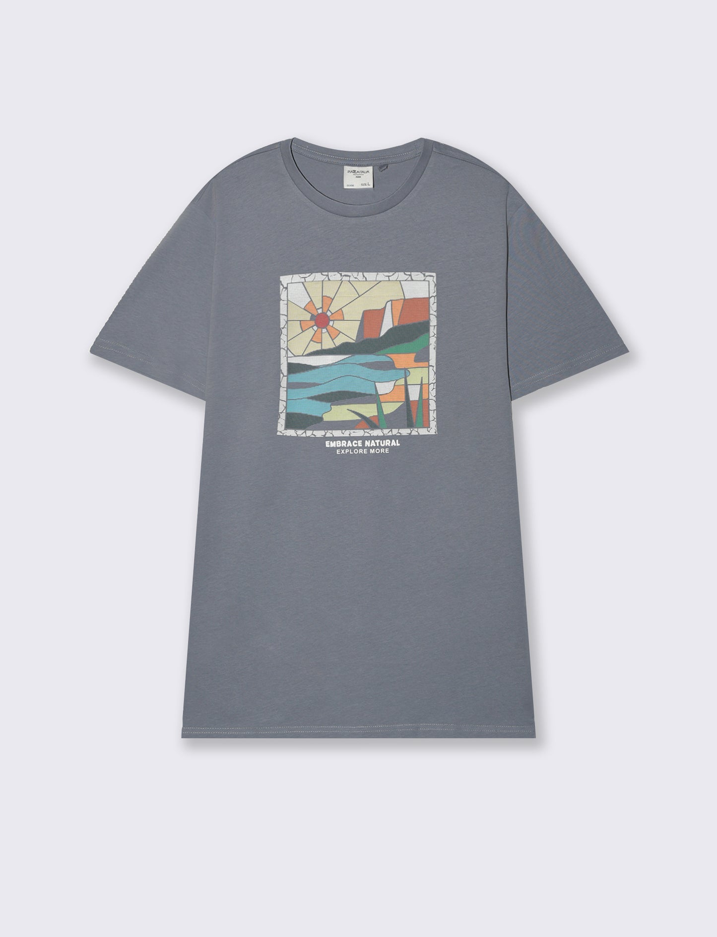 T-shirt con stampa effetto ricamo da uomo - CARTA DA ZUCCHERO