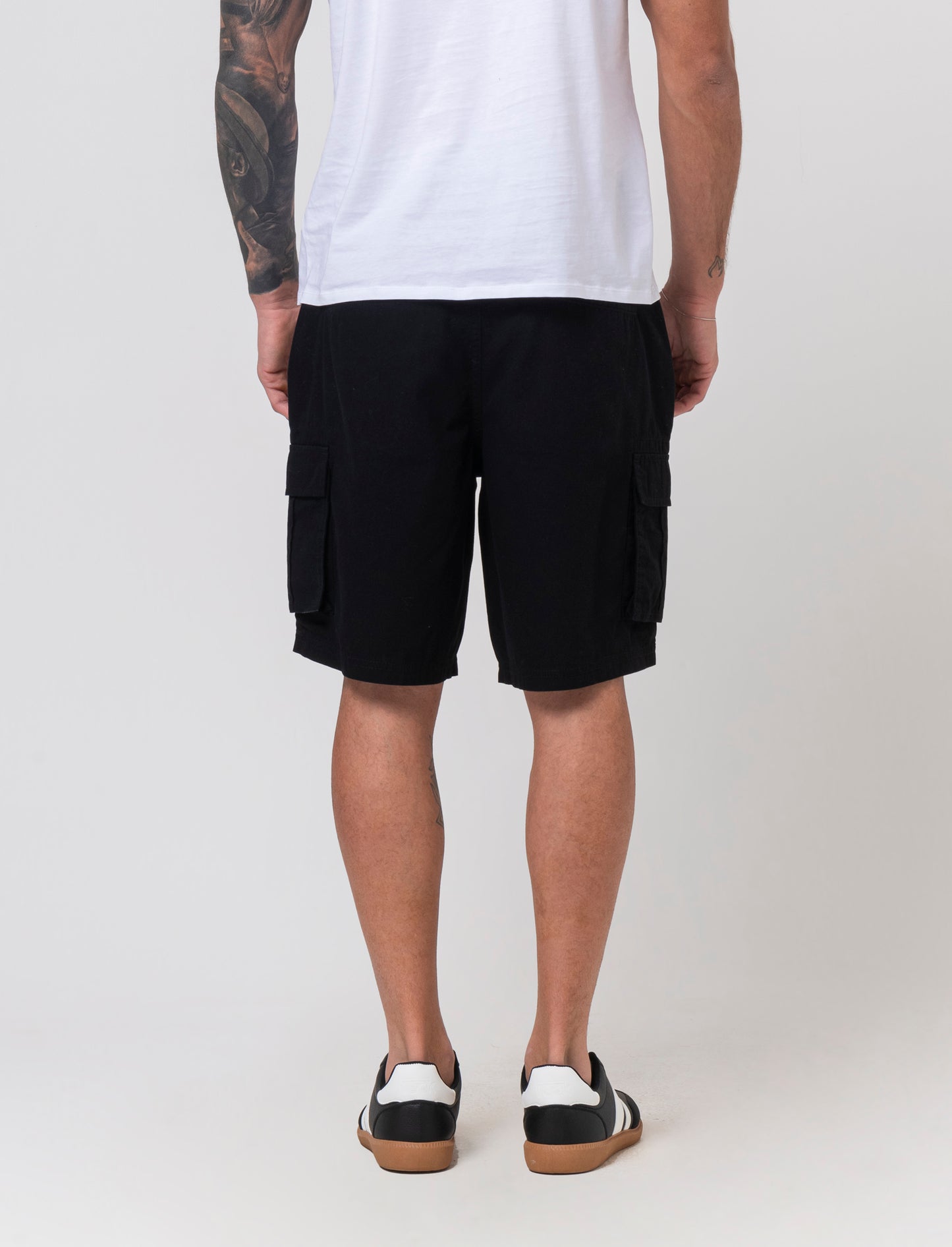 Bermuda cargo in tessuto ripstop da uomo - Nero